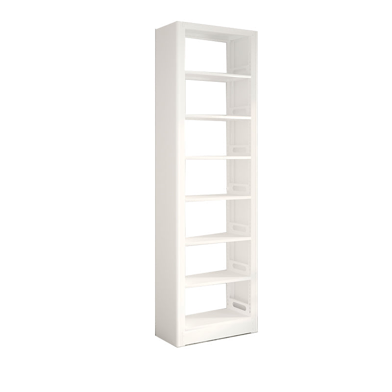 Modern Open Back Bookshelf Vertical Metal Bookcase with Shelves 27.6"L x 11.8"W x 94.5"H White Clearhalo 'Bookcases' 'furn' 'furn_bookcases' 'Furniture' 'Office Furniture' 7580802