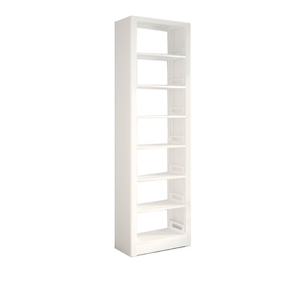 Modern Open Back Bookshelf Vertical Metal Bookcase with Shelves 27.6"L x 11.8"W x 94.5"H White Clearhalo 'Bookcases' 'furn' 'furn_bookcases' 'Furniture' 'Office Furniture' 7580802