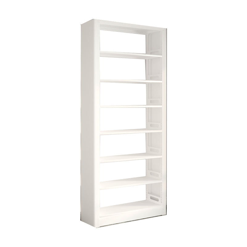 Modern Open Back Bookshelf Vertical Metal Bookcase with Shelves 43.3"L x 11.8"W x 94.5"H White Clearhalo 'Bookcases' 'furn' 'furn_bookcases' 'Furniture' 'Office Furniture' 7580806