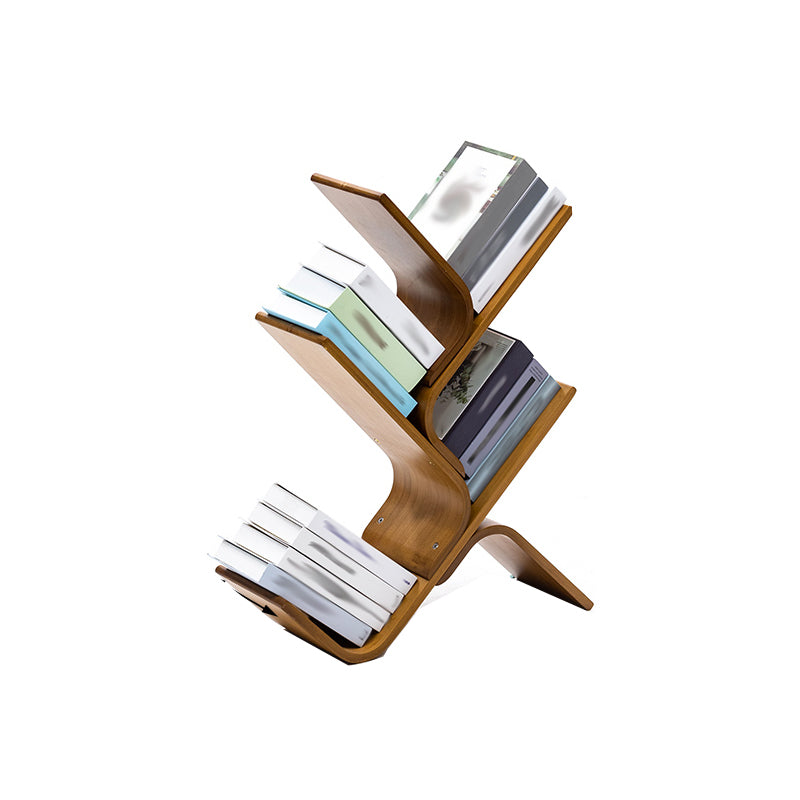 Modern Open Back Bookshelf Etagere Bamboo Bookcase for Home Office 23.2"L x 7.9"W x 29.9"H Brown Clearhalo 'Bookcases' 'furn' 'furn_bookcases' 'Furniture' 'Office Furniture' 7580831