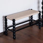 Tropical Seating Bench Solid Wood 12 Inch Width Rectangle Seating Bench Black Clearhalo 'Benches' 'Chairs & Seating' 'furn' 'furn_benches' 'Furniture' 'Living Room Furniture' 7580852