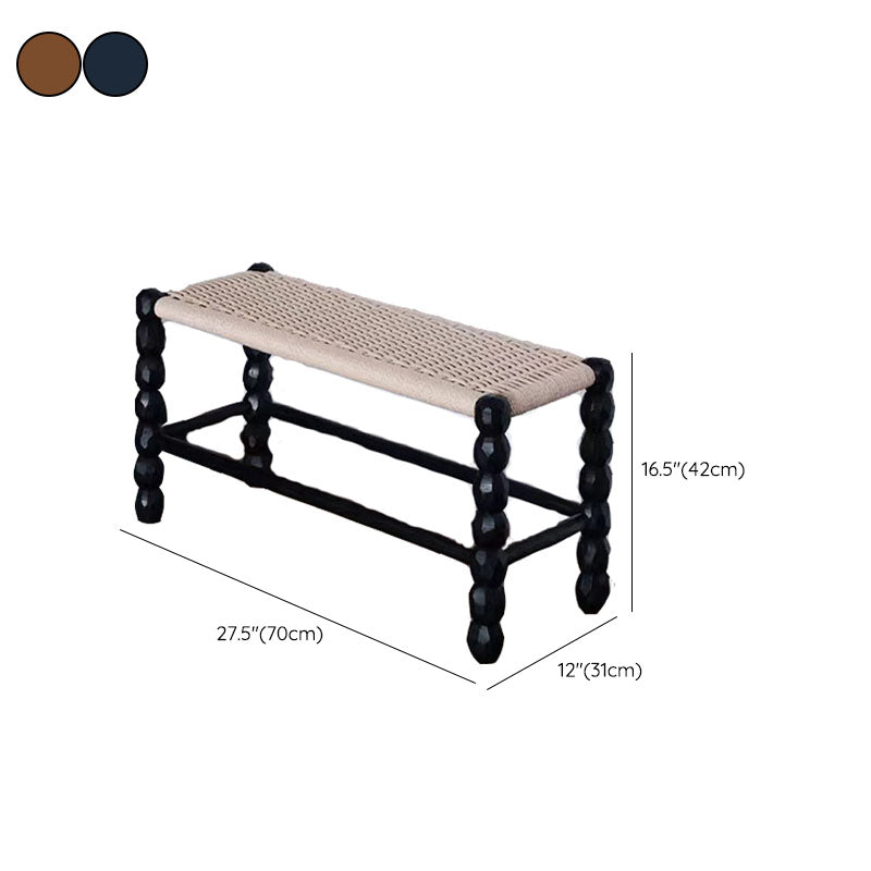 Tropical Seating Bench Solid Wood 12 Inch Width Rectangle Seating Bench Clearhalo 'Benches' 'Chairs & Seating' 'furn' 'furn_benches' 'Furniture' 'Living Room Furniture' 7580865