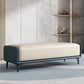 Rectangle Entryway Bench Modern Cushioned Seating Bench with Metal Legs 67"L x 17"W x 17"H Beige Blue Clearhalo 'Benches' 'Chairs & Seating' 'furn' 'furn_benches' 'Furniture' 'Living Room Furniture' 7580867