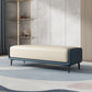 Rectangle Entryway Bench Modern Cushioned Seating Bench with Metal Legs Beige Blue Clearhalo 'Benches' 'Chairs & Seating' 'furn' 'furn_benches' 'Furniture' 'Living Room Furniture' 7580873