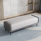 Rectangle Entryway Bench Modern Cushioned Seating Bench with Metal Legs 59"L x 17"W x 17"H Light Gray Clearhalo 'Benches' 'Chairs & Seating' 'furn' 'furn_benches' 'Furniture' 'Living Room Furniture' 7580874