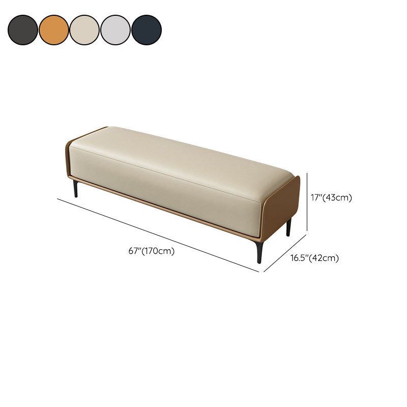 Rectangle Entryway Bench Modern Cushioned Seating Bench with Metal Legs Clearhalo 'Benches' 'Chairs & Seating' 'furn' 'furn_benches' 'Furniture' 'Living Room Furniture' 7580885