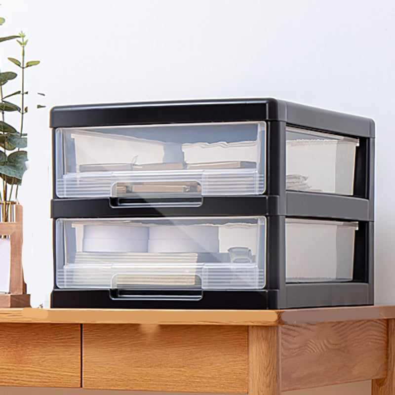 Gabinete de archivos transparentes verticales Cajones de plástico modernos de presentación