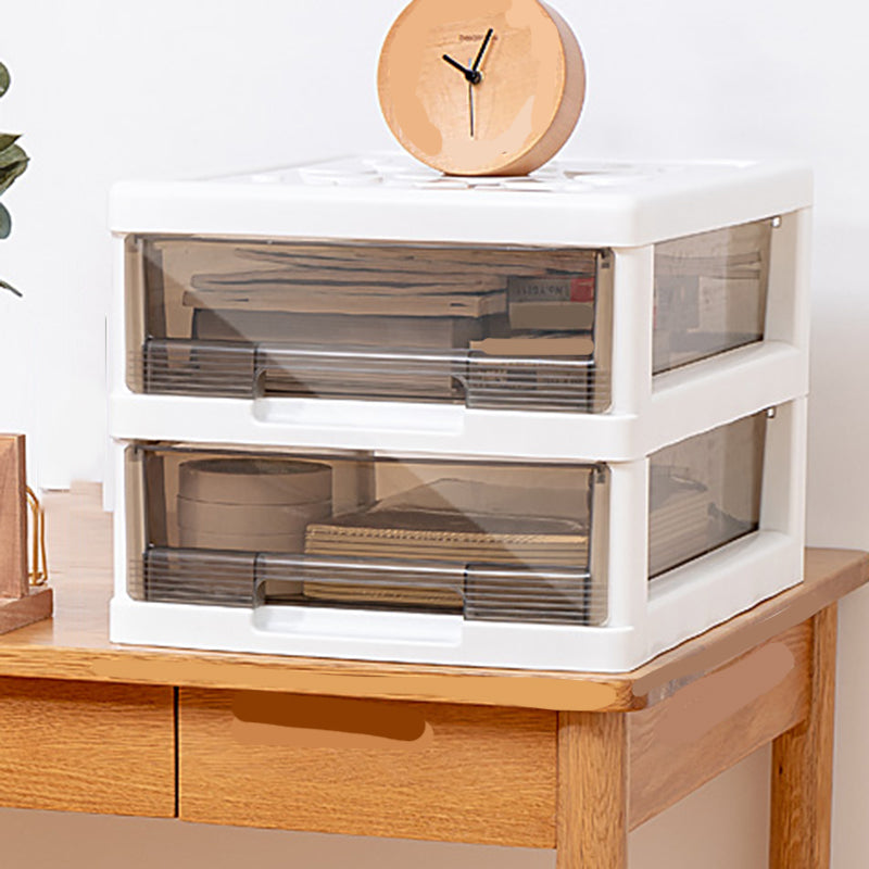 Gabinete de archivos transparentes verticales Cajones de plástico modernos de presentación