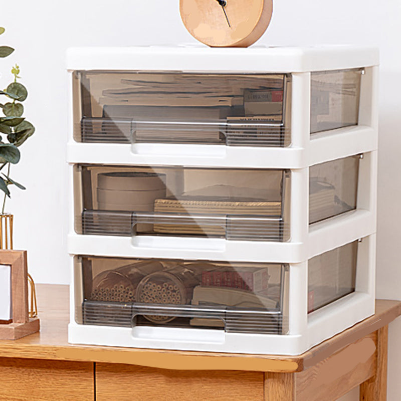 Gabinete de archivos transparentes verticales Cajones de plástico modernos de presentación