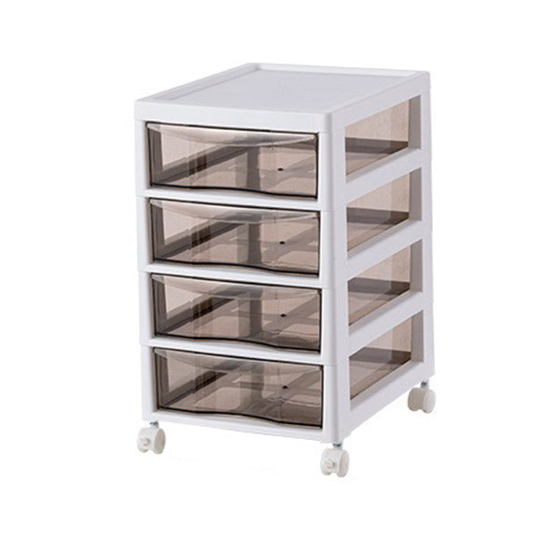 Gabinete de archivos transparentes verticales Cajones de plástico modernos de presentación