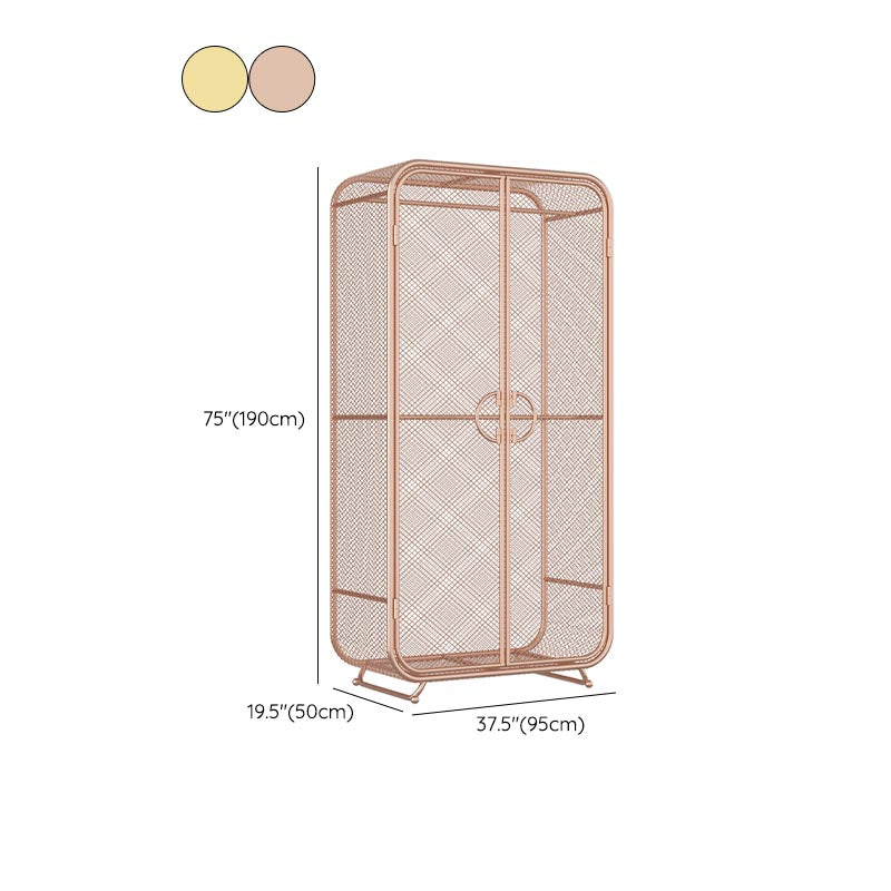 Industrial Style Wardrobe Bedroom Metal Wardrobe Closet with 2 Doors Clearhalo 'Armoires & Wardrobes' 'armoires_wardrobes' 'Bedroom Furniture' 'furn' 'furn_armoires_wardrobes' 'Furniture' 7581255