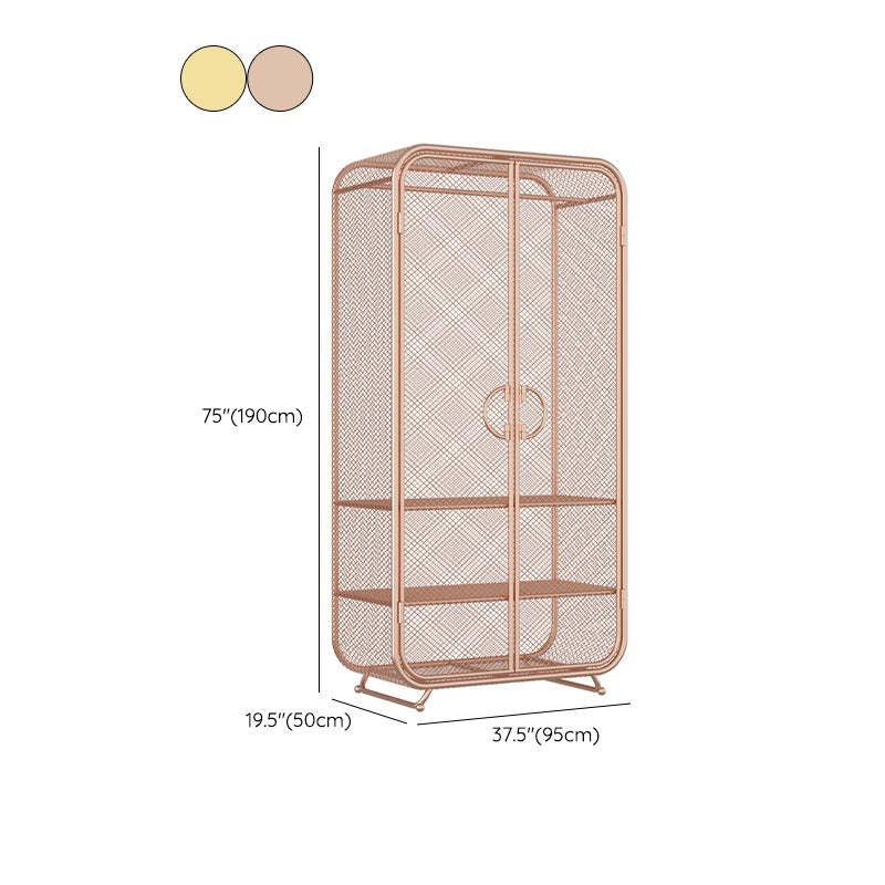 Industrial Style Wardrobe Bedroom Metal Wardrobe Closet with 2 Doors Clearhalo 'Armoires & Wardrobes' 'armoires_wardrobes' 'Bedroom Furniture' 'furn' 'furn_armoires_wardrobes' 'Furniture' 7581256