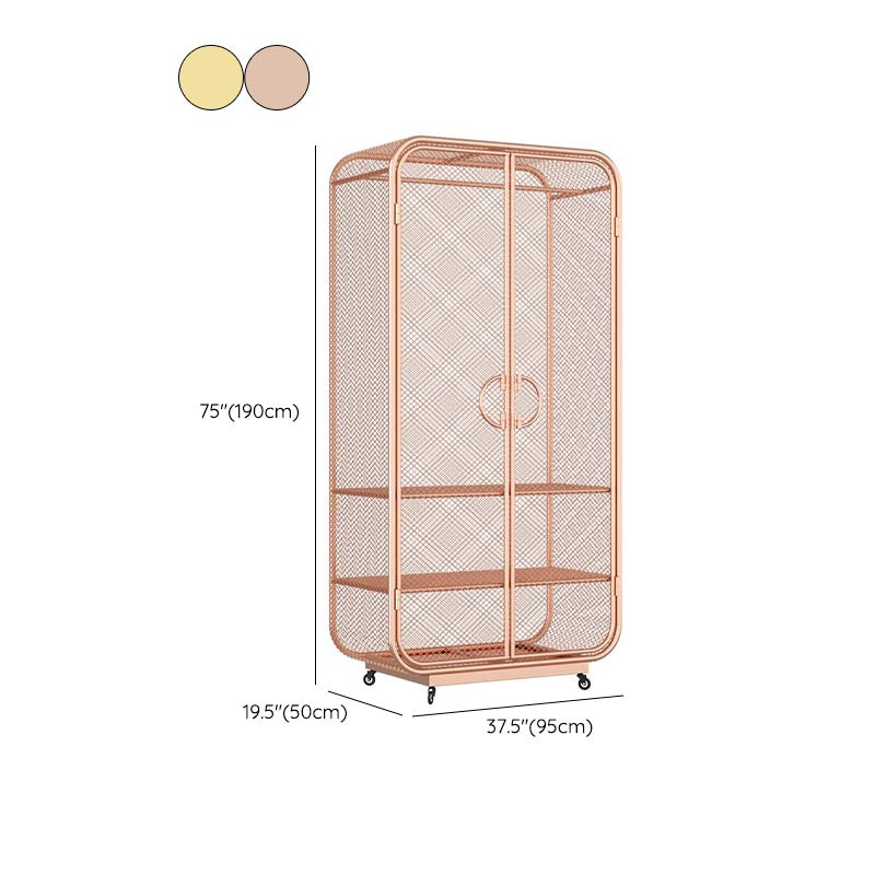 Industrial Style Wardrobe Bedroom Metal Wardrobe Closet with 2 Doors Clearhalo 'Armoires & Wardrobes' 'armoires_wardrobes' 'Bedroom Furniture' 'furn' 'furn_armoires_wardrobes' 'Furniture' 7581258