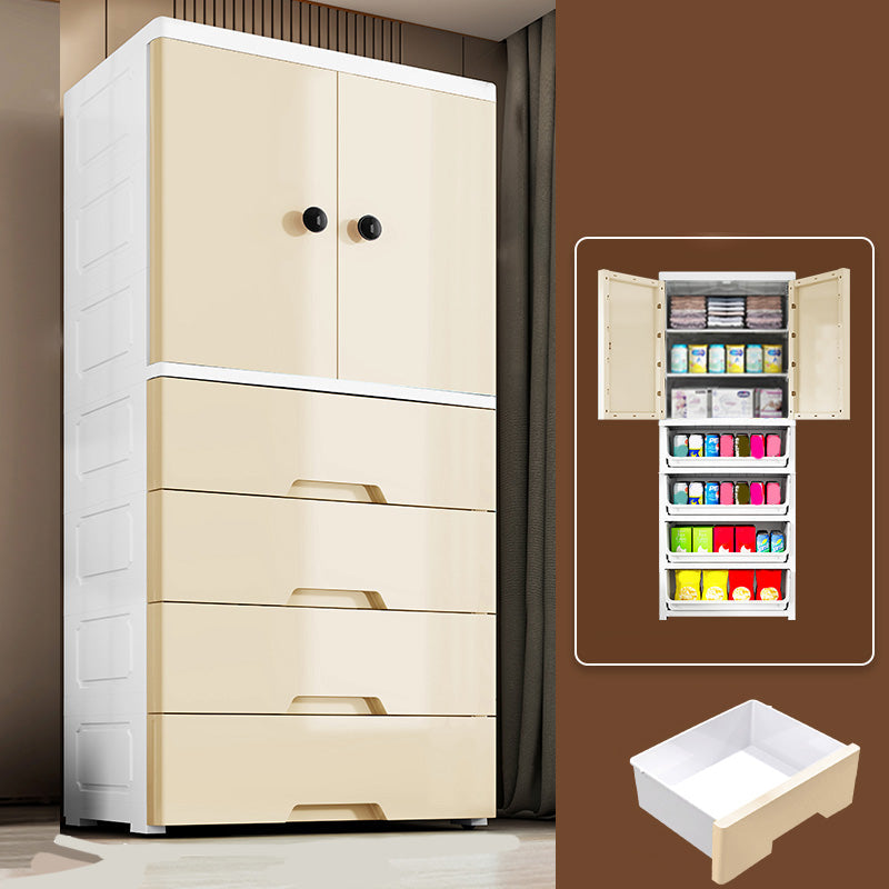 Armoire en plastique Style Teen Style Simple Rectangular Bedroom Armorage de garde-robe