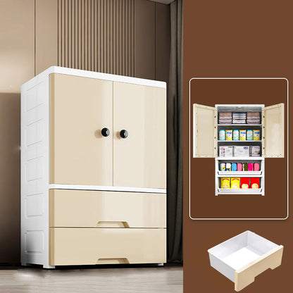 Armoire en plastique Style Teen Style Simple Rectangular Bedroom Armorage de garde-robe