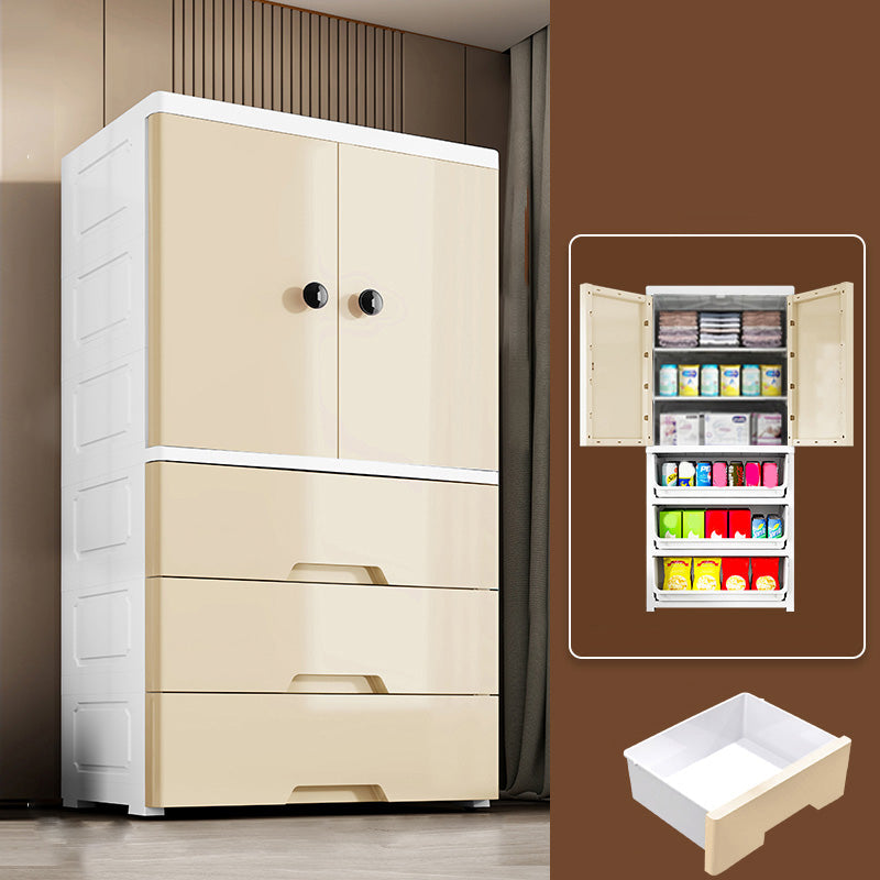 Armoire en plastique Style Teen Style Simple Rectangular Bedroom Armorage de garde-robe