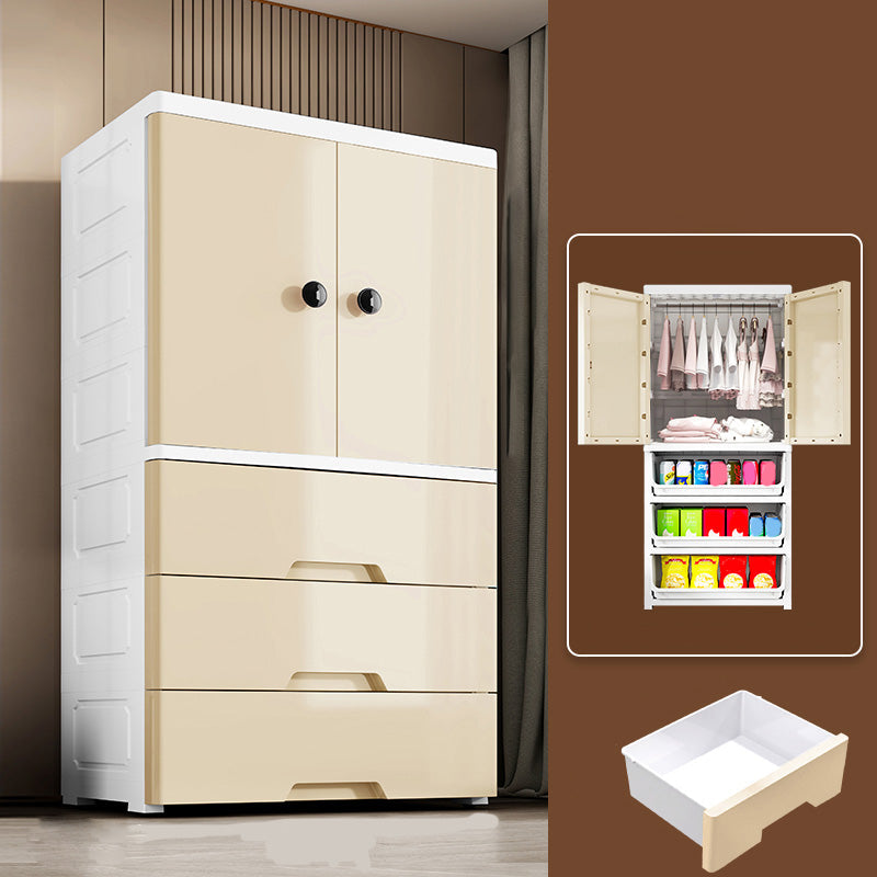 Armoire en plastique Style Teen Style Simple Rectangular Bedroom Armorage de garde-robe