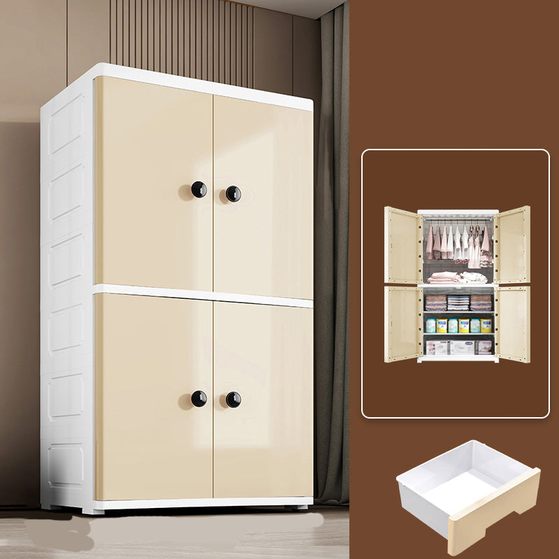 Armoire en plastique Style Teen Style Simple Rectangular Bedroom Armorage de garde-robe