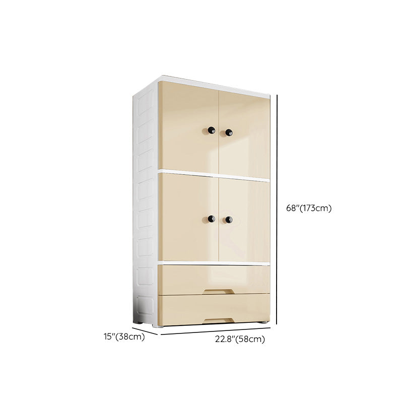 Armoire en plastique Style Teen Style Simple Rectangular Bedroom Armorage de garde-robe