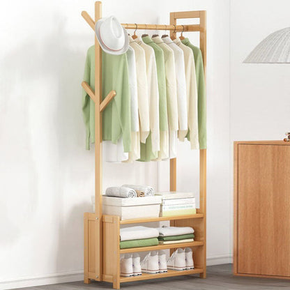Contemporary Style Wardrobe Armoire Bamboo Armoire with Garment Rod for Home 20"L x 11"W x 65"H Natural Drawer Not Included Clearhalo 'Armoires & Wardrobes' 'armoires_wardrobes' 'Bedroom Furniture' 'furn' 'furn_armoires_wardrobes' 'Furniture' 7581288