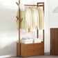 Contemporary Style Wardrobe Armoire Bamboo Armoire with Garment Rod for Home 28"L x 11"W x 65"H Brown 2 Clearhalo 'Armoires & Wardrobes' 'armoires_wardrobes' 'Bedroom Furniture' 'furn' 'furn_armoires_wardrobes' 'Furniture' 7581303