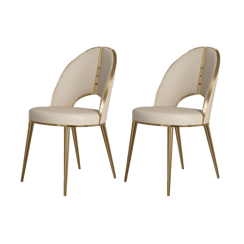 Glamstil Seitstuhl Leder 4 -Beine Essstuhl für Esszimmer