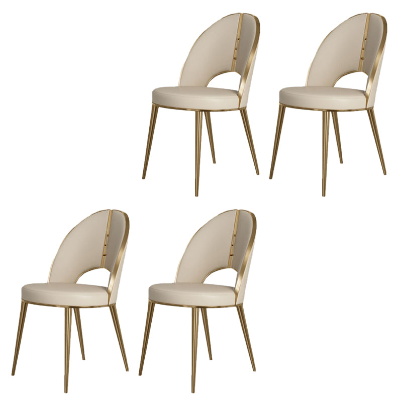 Glamstil Seitstuhl Leder 4 -Beine Essstuhl für Esszimmer