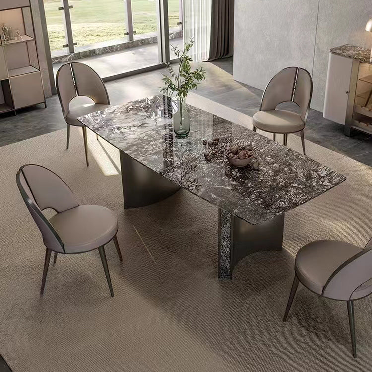 Glamstil Seitstuhl Leder 4 -Beine Essstuhl für Esszimmer