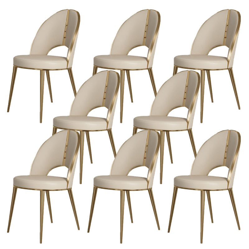 Glamstil Seitstuhl Leder 4 -Beine Essstuhl für Esszimmer