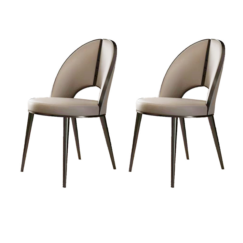 Glamstil Seitstuhl Leder 4 -Beine Essstuhl für Esszimmer