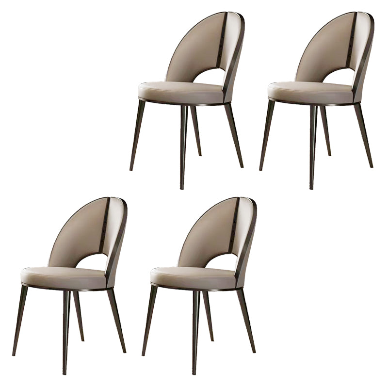 Glamstil Seitstuhl Leder 4 -Beine Essstuhl für Esszimmer