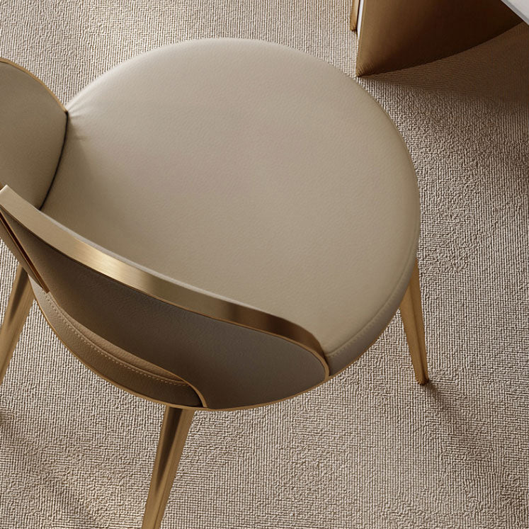 Glamstil Seitstuhl Leder 4 -Beine Essstuhl für Esszimmer