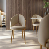 Glamstil Seitstuhl Leder 4 -Beine Essstuhl für Esszimmer