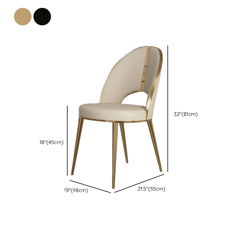 Glamstil Seitstuhl Leder 4 -Beine Essstuhl für Esszimmer