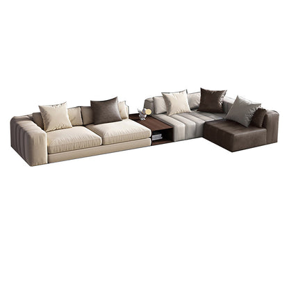 Divano sezionale in pelle autentica di metà secolo 24 "divano a braccio quadrato H con deposito