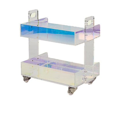 Modern Acrylic Rectangular End Table Double Tier Corner Table with Storage 1 1 Clearhalo 'Coffee & Accent Tables' 'End & Side Tables' 'end_side_tables' 'furn' 'furn_end_side_tables' 'Furniture' 'Living Room Furniture' 7584545