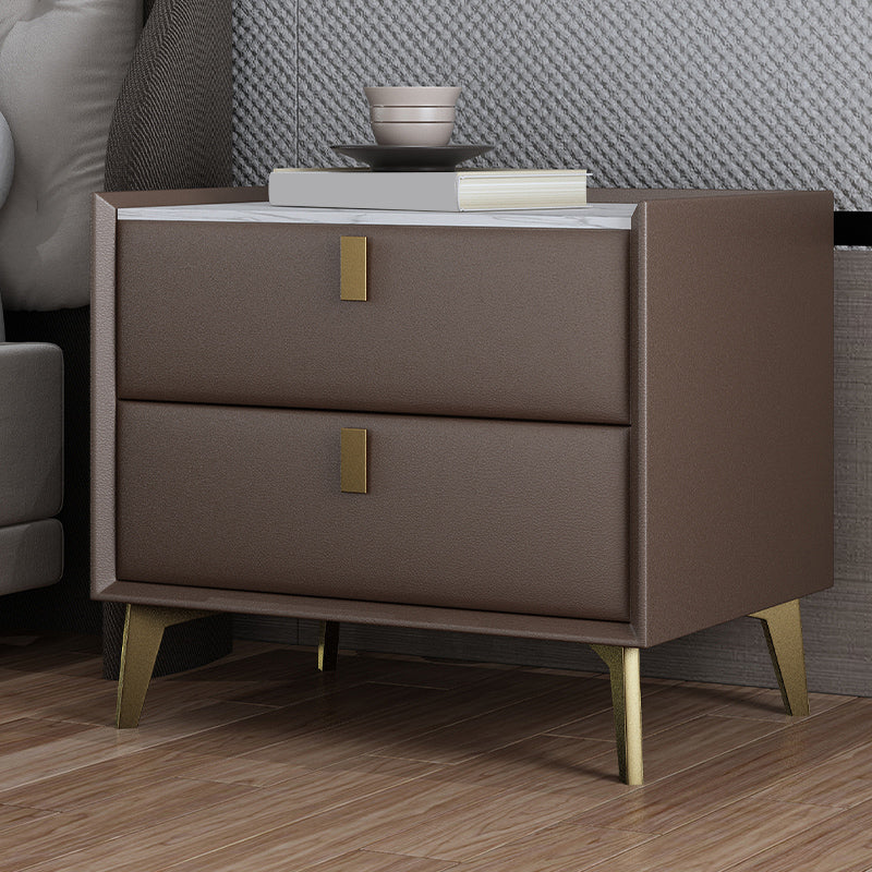 Cabinete de piedra Bedside Accent Mesa Nightshand con 2 cajones