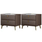 Cabinete de piedra Bedside Accent Mesa Nightshand con 2 cajones