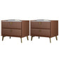 Cabinete de piedra Bedside Accent Mesa Nightshand con 2 cajones