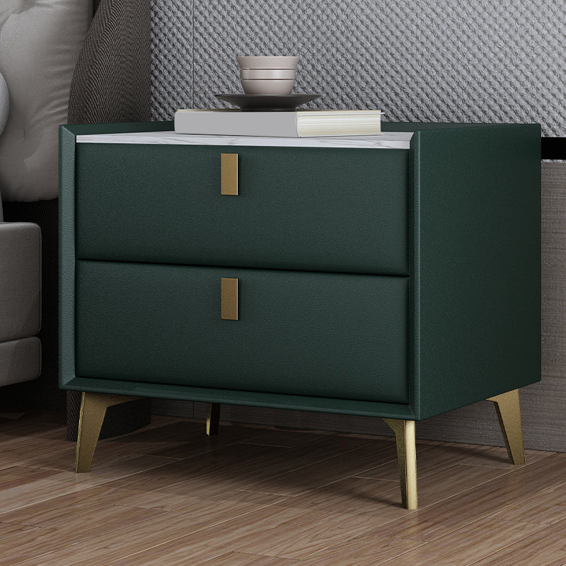 Cabinete de piedra Bedside Accent Mesa Nightshand con 2 cajones