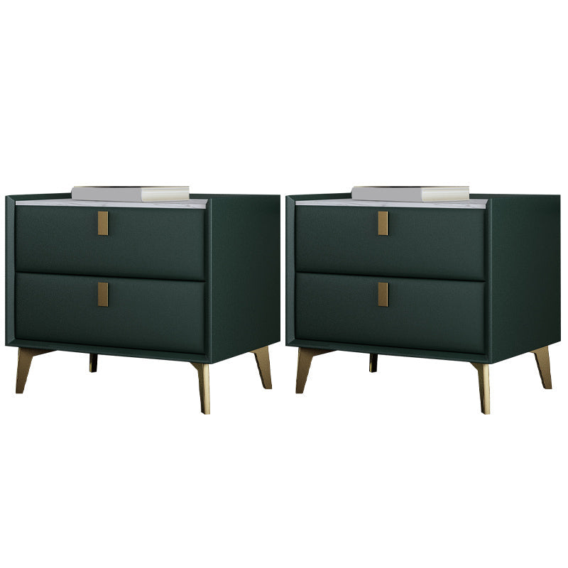 Cabinete de piedra Bedside Accent Mesa Nightshand con 2 cajones