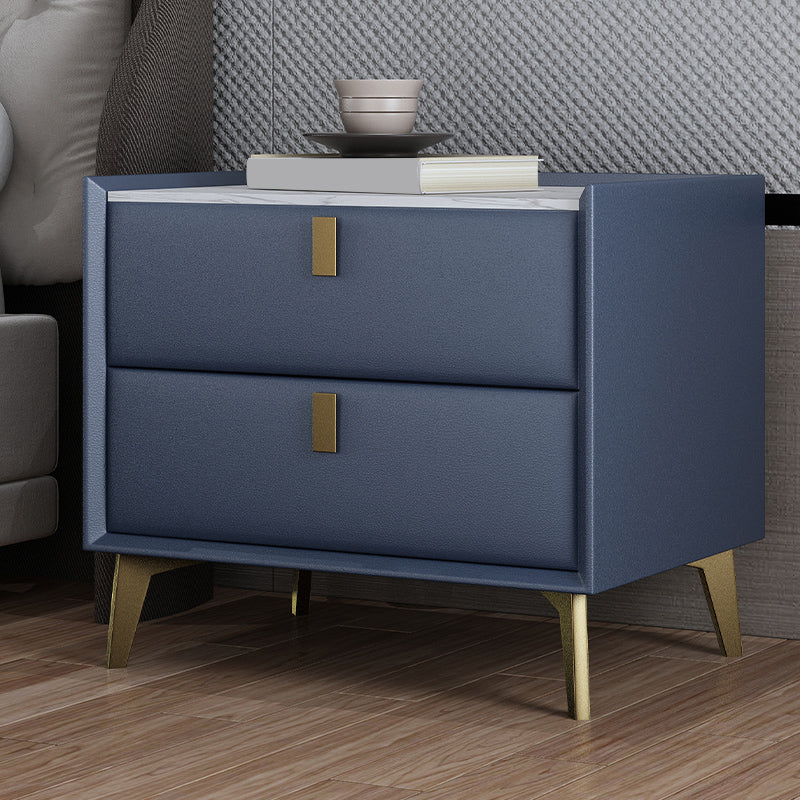 Cabinete de piedra Bedside Accent Mesa Nightshand con 2 cajones
