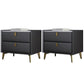 Cabinete de piedra Bedside Accent Mesa Nightshand con 2 cajones
