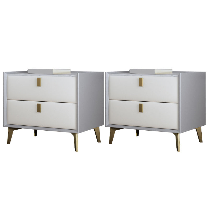 Cabinete de piedra Bedside Accent Mesa Nightshand con 2 cajones