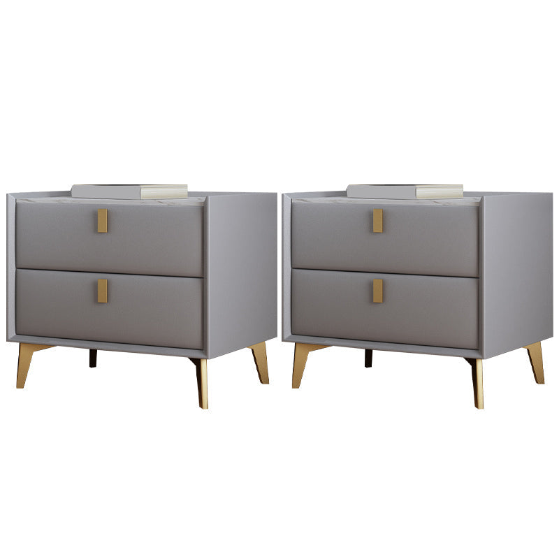 Cabinete de piedra Bedside Accent Mesa Nightshand con 2 cajones