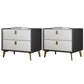 Cabinete de piedra Bedside Accent Mesa Nightshand con 2 cajones