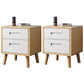 Wooden Accent Table Nightstand Modern Nightstand with Drawers