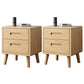 Wooden Accent Table Nightstand Modern Nightstand with Drawers