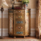 Cofensador de cofres de almacenamiento tradicional cofre de madera sólida con cajones de 3/4/5