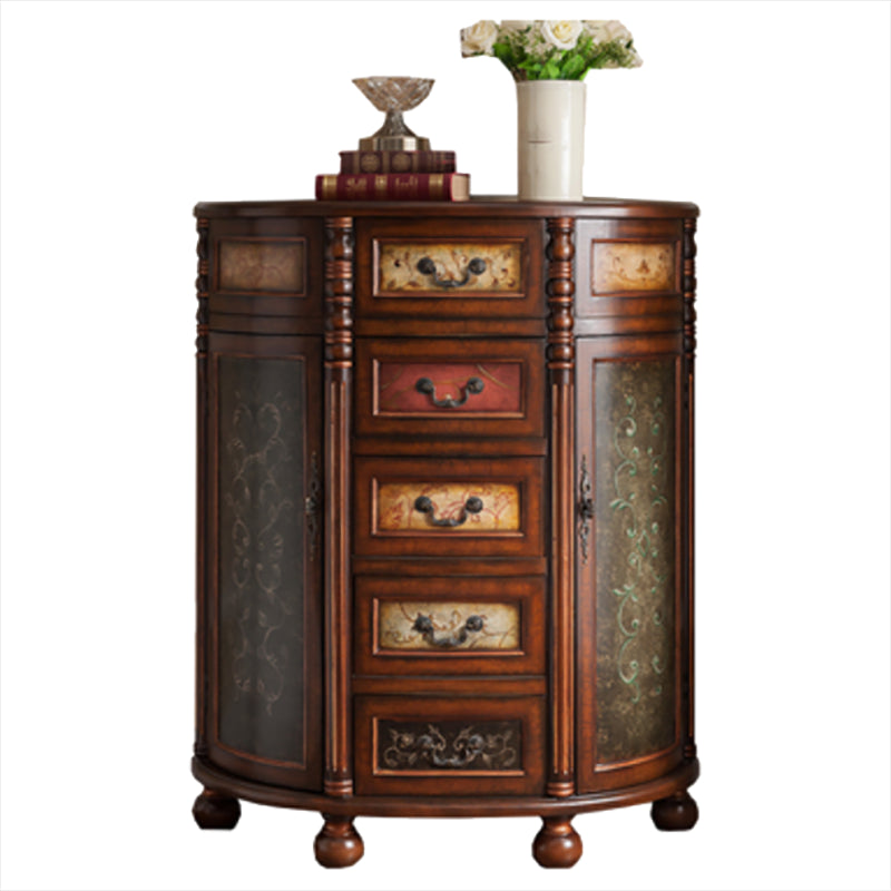 Cofensador de cofres de almacenamiento tradicional cofre de madera sólida con cajones de 3/4/5